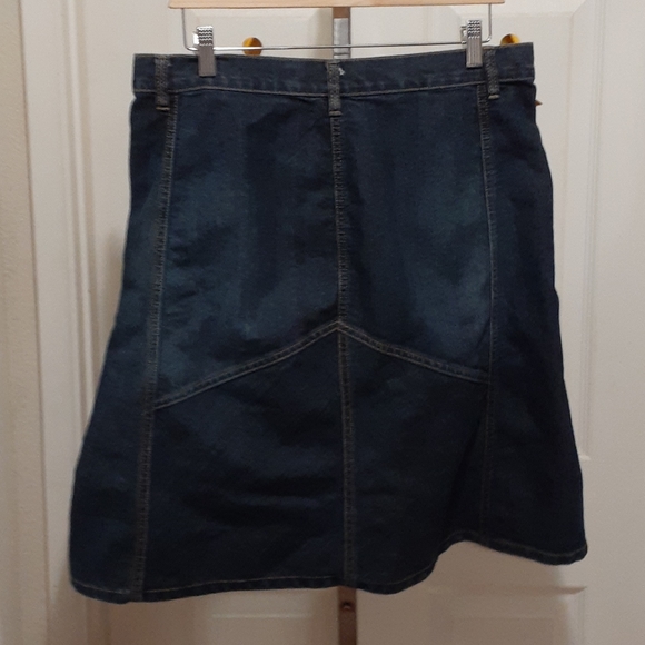 Asymmetrical Midi Jean Skirt - Picture 2 of 3